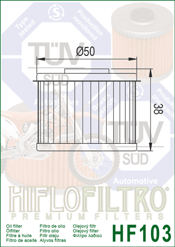 HIFLOFILTRO Olejový filter HF103