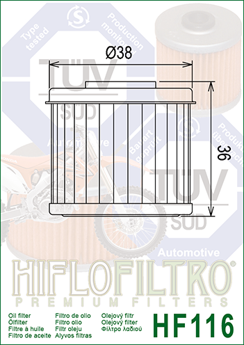 HIFLOFILTRO Olejový filter HF116