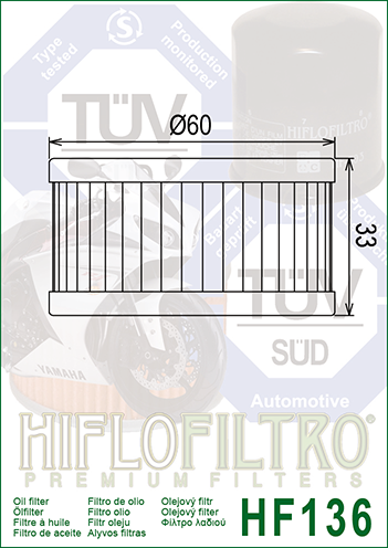 Olejový filter HIFLOFILTRO HF136