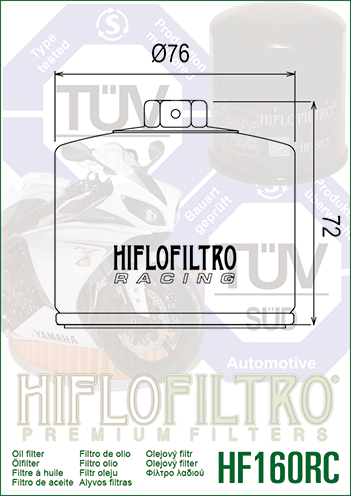 HIFLOFILTRO Olejový filtr HF160RC Racing
