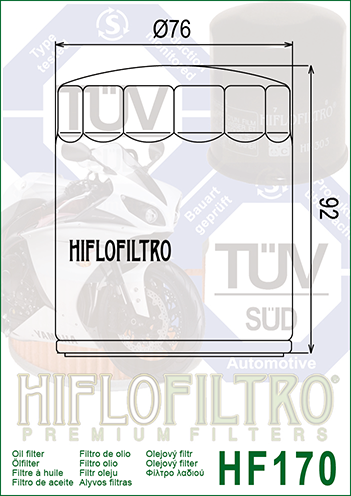 Olejový filter HIFLOFILTRO HF170C chróm
