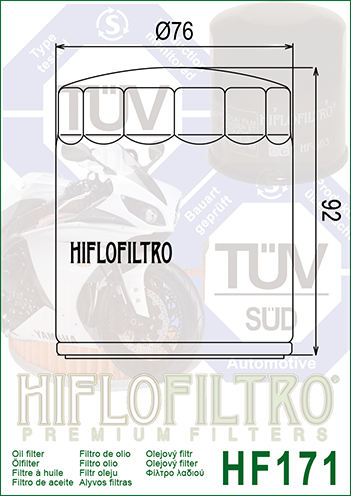 Olejový filter HIFLOFILTRO HF171C chróm