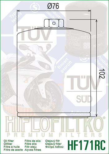 Olejový filter HIFLOFILTRO HF171CRC Racing chróm