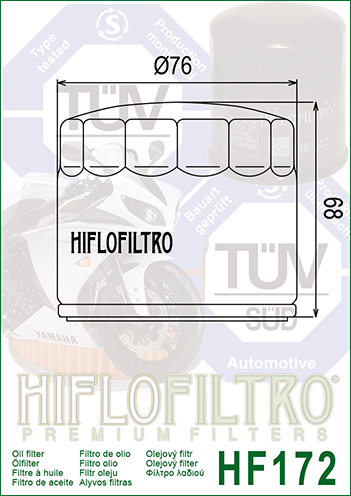 Olejový filter HIFLOFILTRO HF172C chróm