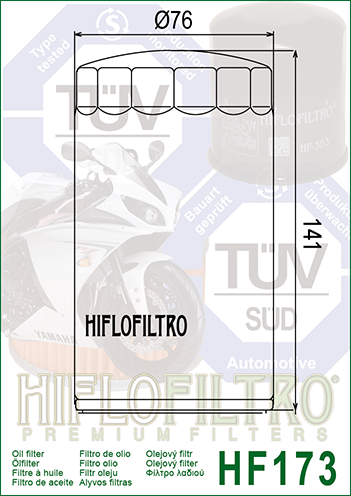 Olejový filter HIFLOFILTRO HF173C chróm